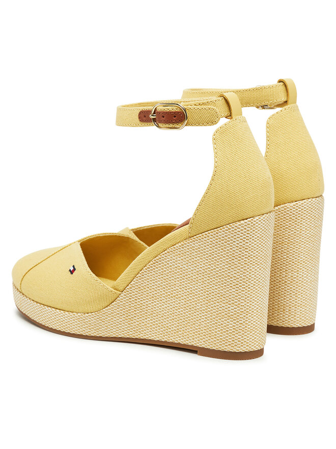 Tommy Hilfiger Pusbačiai Tommy Hilfiger Flag High Wedge Espad Closed Toe FW0FW08494 Geltona