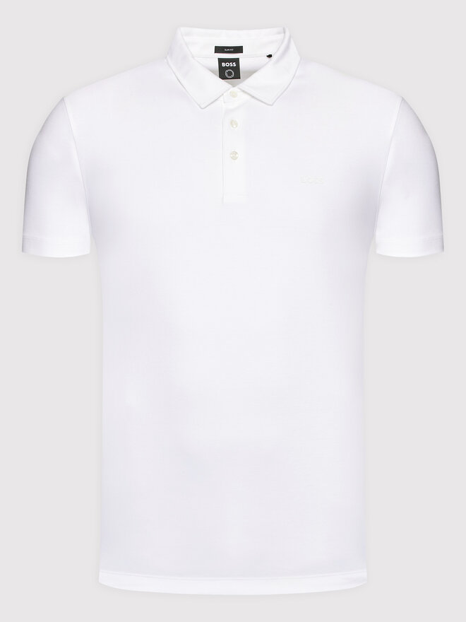 BOSS Boss Polo marškinėliai Palosh 50471335 Balta Slim Fit