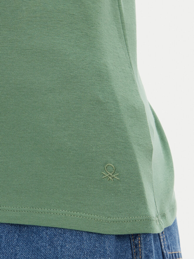 United Colors Of Benetton United Colors Of Benetton Marškinėliai 3GA2E4230 Žalia Regular Fit