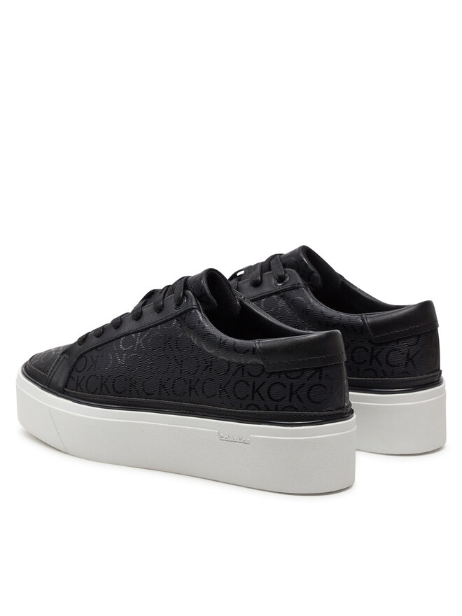 Calvin Klein Sneakersy Calvin Klein Flatform Cup Lace Up Epi Mono HW0HW01911 Čierna