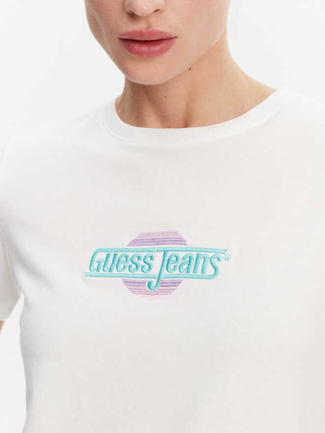 Guess Jeans Guess Jeans Marškinėliai W5GI26 J1314 Balta Regular Fit