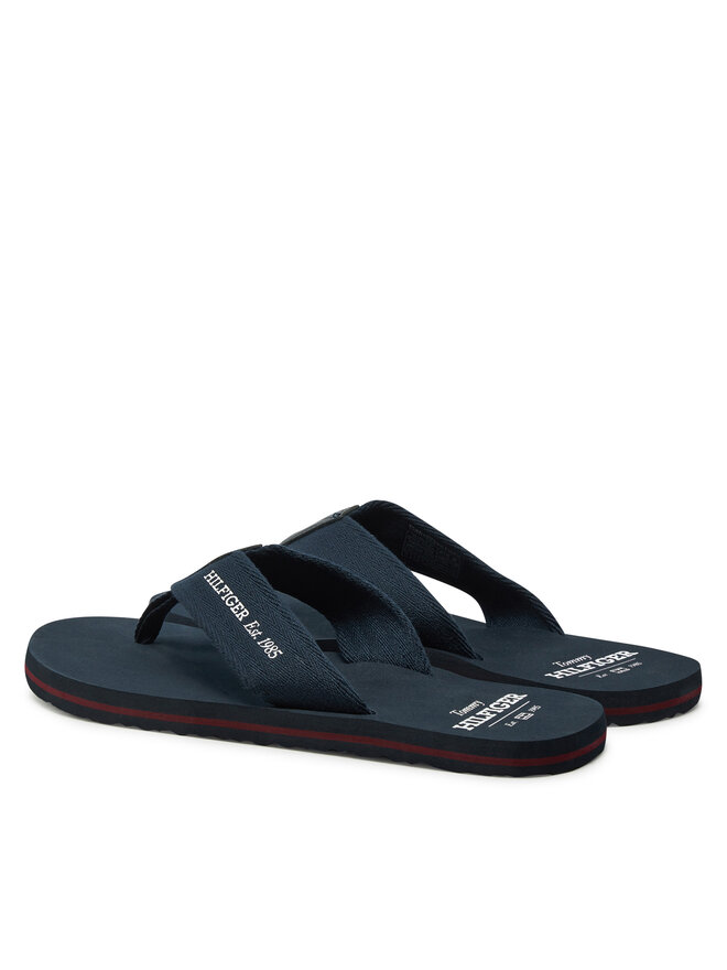 Tommy Hilfiger Zehentrenner Tommy Hilfiger Hilfiger 85 Beach Sandal FM0FM05339 Dunkelblau