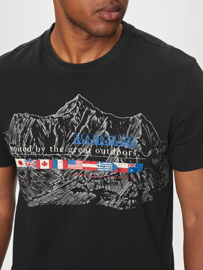 Napapijri Napapijri T-Shirt S-Turin NP0A4HQG Μαύρο Regular Fit