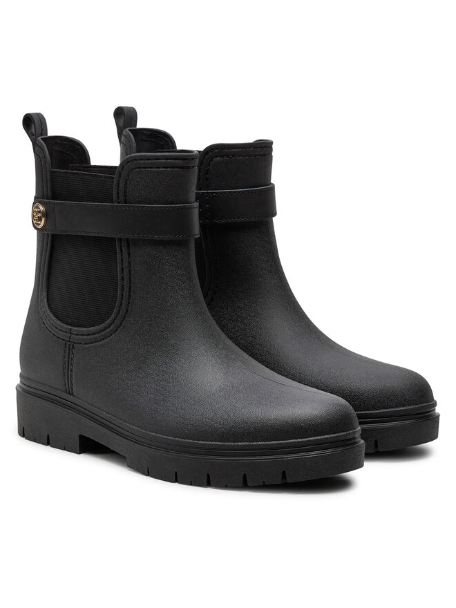 Tommy Hilfiger Gummistiefel Tommy Hilfiger Th Stud Rubberised Rainboot FW0FW08168 Schwarz