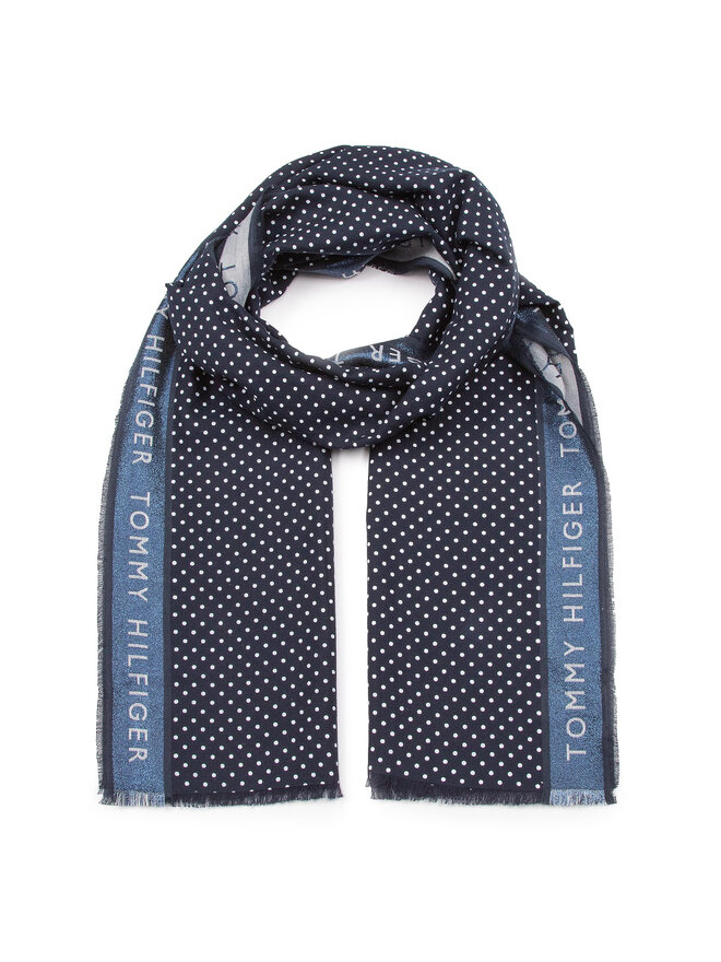 Tommy Hilfiger Šál Tommy Hilfiger Selvedge Scarf AW0AW07213 Tmavomodrá