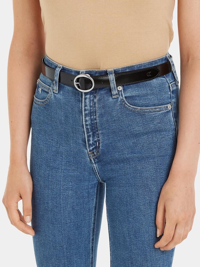 Calvin Klein Jeans Ζώνη Γυναικεία Calvin Klein Jeans Classic Round Lthr Belt25Mm K60K611985 Μαύρο