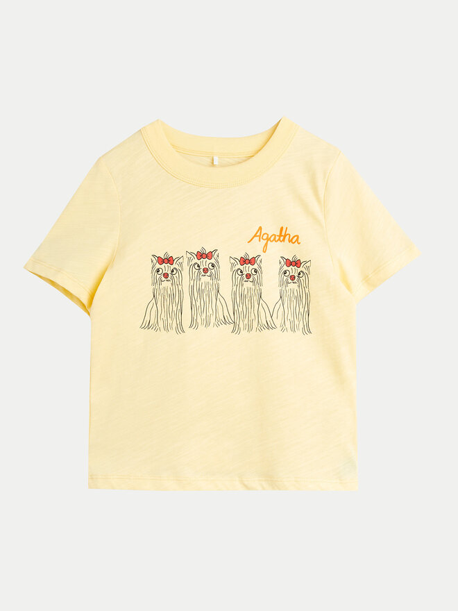 MINI RODINI MINI RODINI Camiseta Agatha 2472014323 Amarillo Regular Fit
