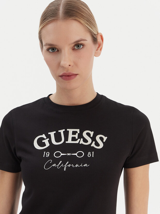 Guess Guess T-Shirt V6RI02 J1314 Schwarz Regular Fit