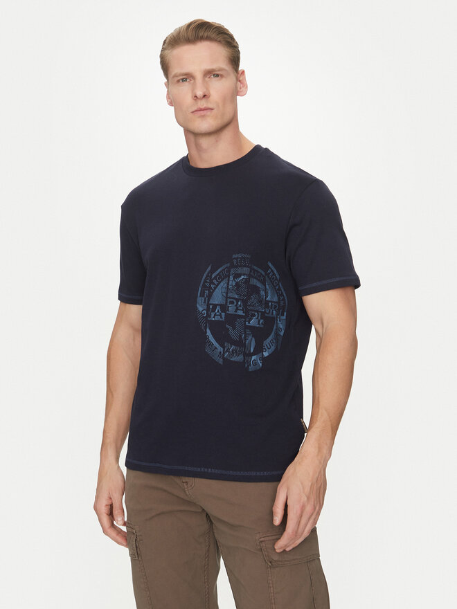 Napapijri Napapijri T-shirt S-Vanni NP0A4IEA Tamnoplava Regular Fit