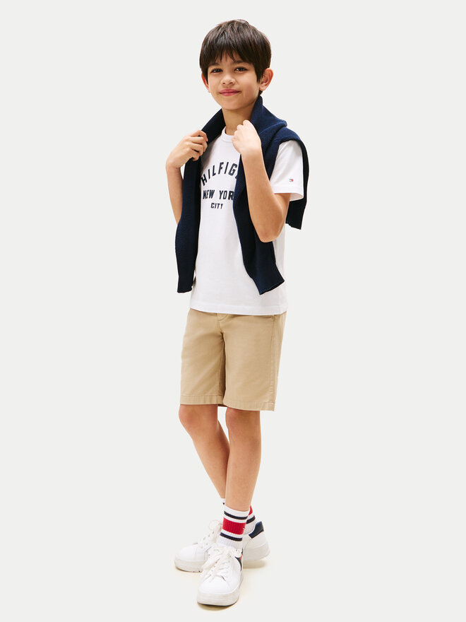 Tommy Hilfiger Tommy Hilfiger Camiseta Curved Graphic KB0KB09800 Blanco Regular Fit