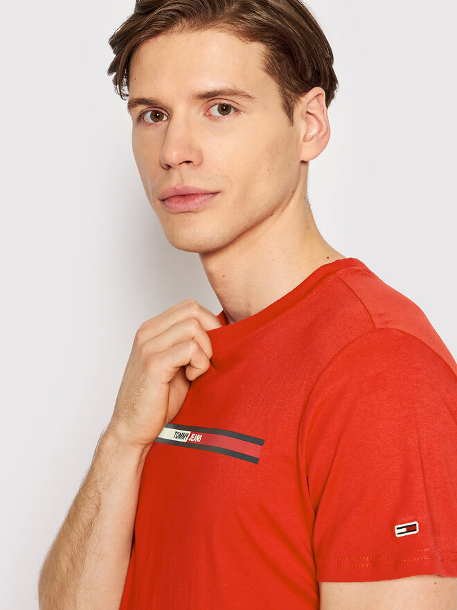 Tommy Jeans Tommy Jeans Majica Essential Flag DM0DM13509 Rdeča Regular Fit