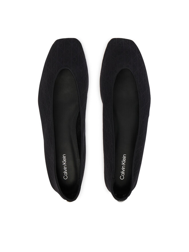 Calvin Klein Ballerinas Calvin Klein Square Ballerina Aop Mesh HW0HW02937 Schwarz