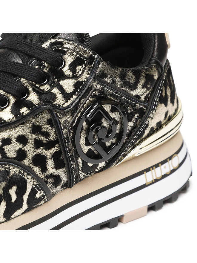 LIU-JO SNEAKER DE PIEL METALIZADA Y PLATAFORMA WONDER MAXI PARA MUJER BF0069EX014 BLACK LIU009 Color Negro Talla 40