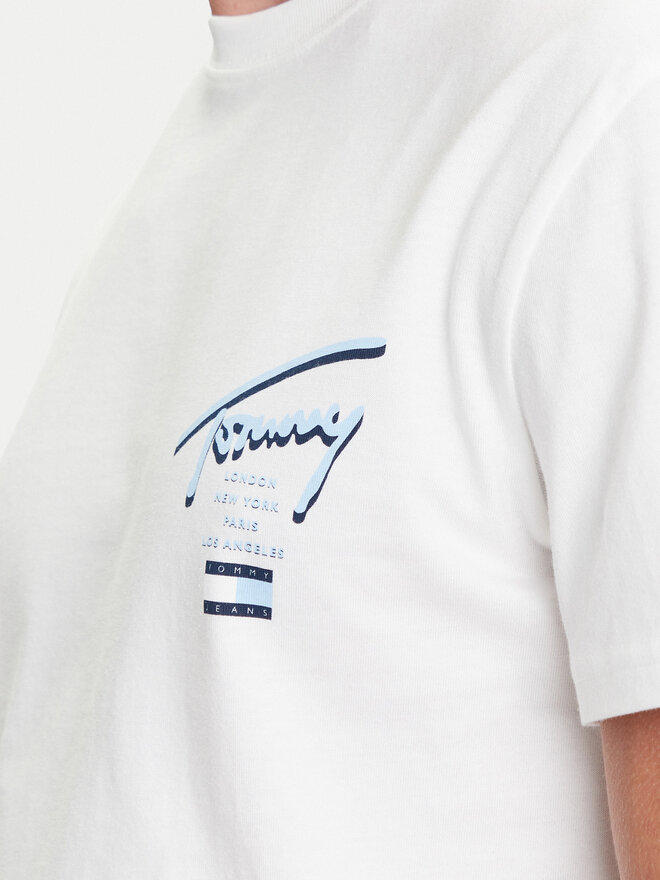 Tommy Jeans Tommy Jeans T-Shirt Signature City DM0DM21934 Weiß Regular Fit