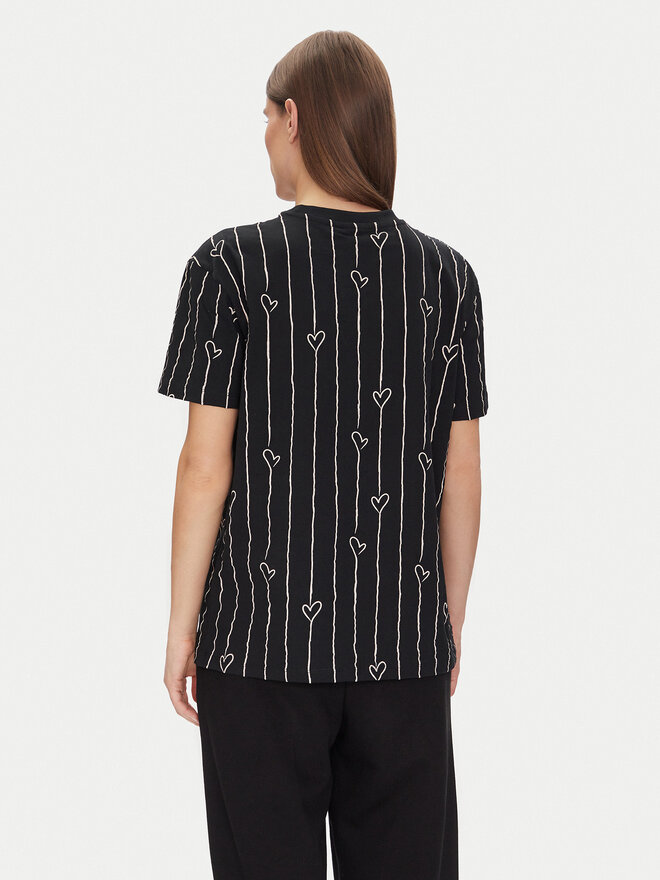 Karl Kani Karl Kani Marškinėliai Signature Heart Pinstripe Os 61300126 Juoda Regular Fit