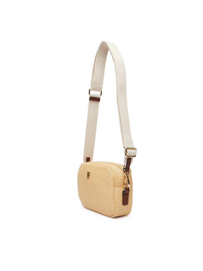 Tommy Hilfiger Handtasche Tommy Hilfiger Popette Camera Bag Raffia AW0AW18525 Beige