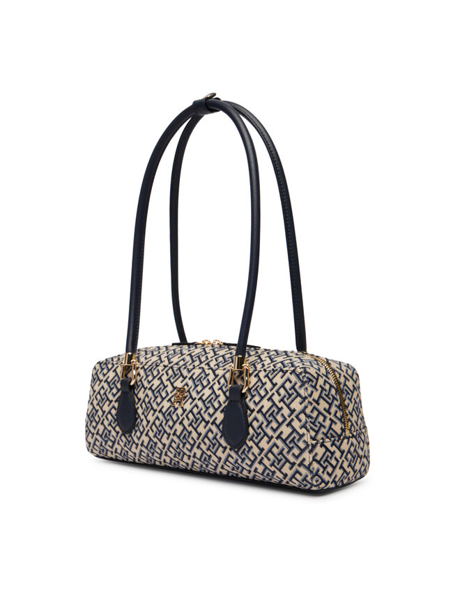 Tommy Hilfiger Handtasche Tommy Hilfiger Th Grace Shoulder Bag Jacquard AW0AW18752 Blau