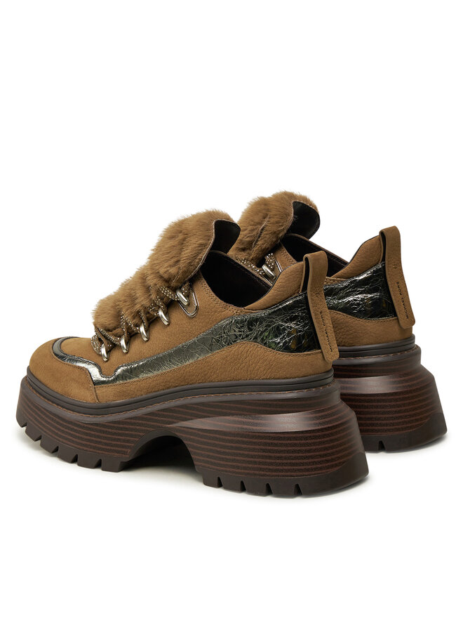 MICHAEL Michael Kors Nizki čevlji MICHAEL Michael Kors Shiloh Bootie 40F4SSFE8L Rjava