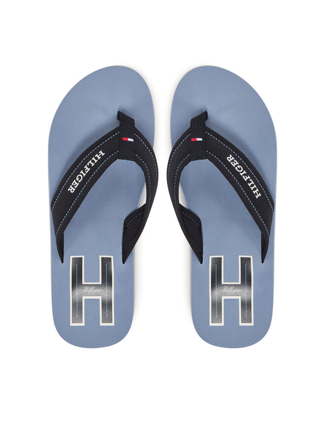 Tommy Hilfiger Čības uz pirksta Tommy Hilfiger Hilfiger H Padded Beach Sandal FM0FM05536 Tumši zils