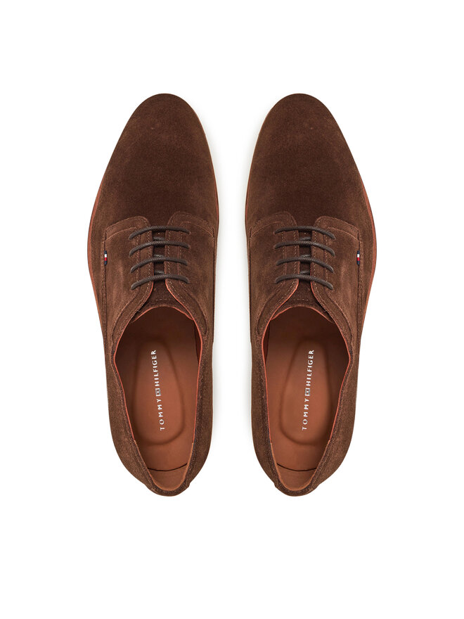 Tommy Hilfiger Īsi apavi Tommy Hilfiger Hilfiger Thunit Suede Shoe FM0FM05377 Brūns