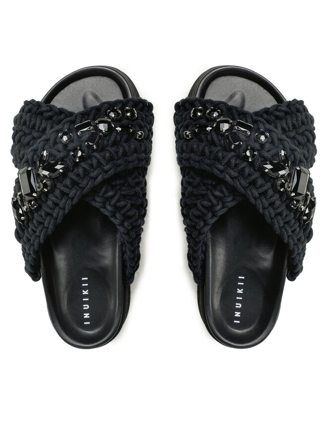 Inuikii Pantoletten Inuikii Woven Stones 70103-106 Schwarz