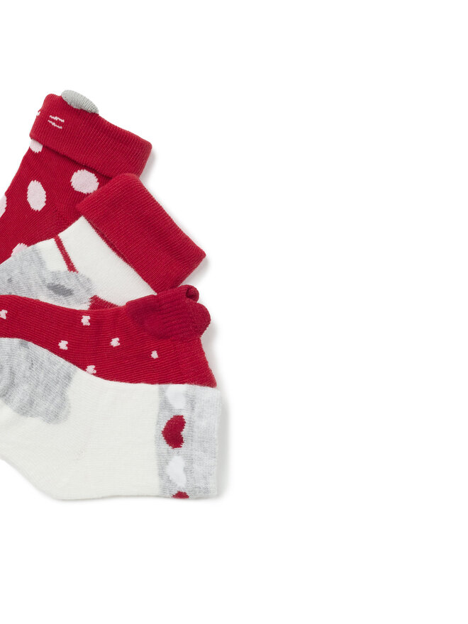 Mayoral Set di 4 paia di calzini lunghi da bambini Mayoral 9.658 Rosso