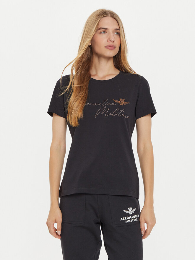 Aeronautica Militare Aeronautica Militare T-Shirt 242FE1970DF567 Schwarz Regular Fit