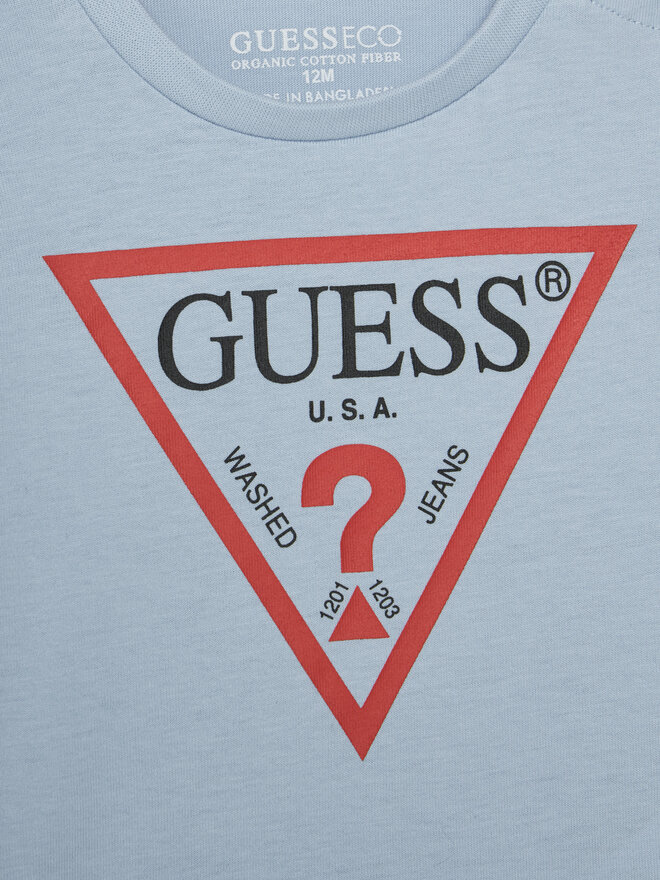 Guess Guess Marškinėliai N73I55 K8HM0 Žydra Regular Fit