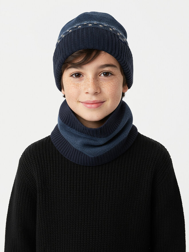 Mayoral Σετ σκούφος και κασκόλ λαιμός Mayoral 10069 Σκούρο μπλε