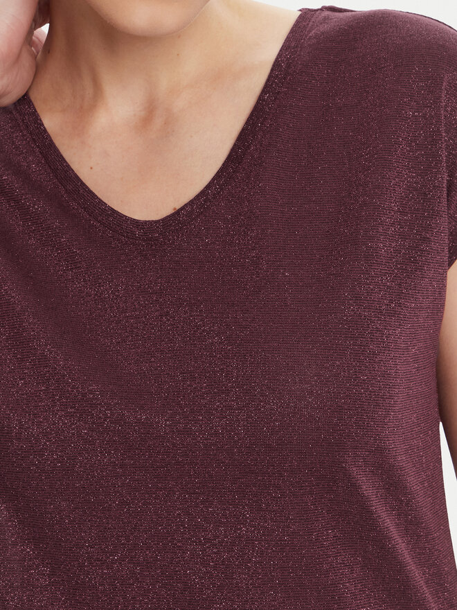 ONLY ONLY Camiseta Silvery 15136069 Guinda/burdeos Loose Fit