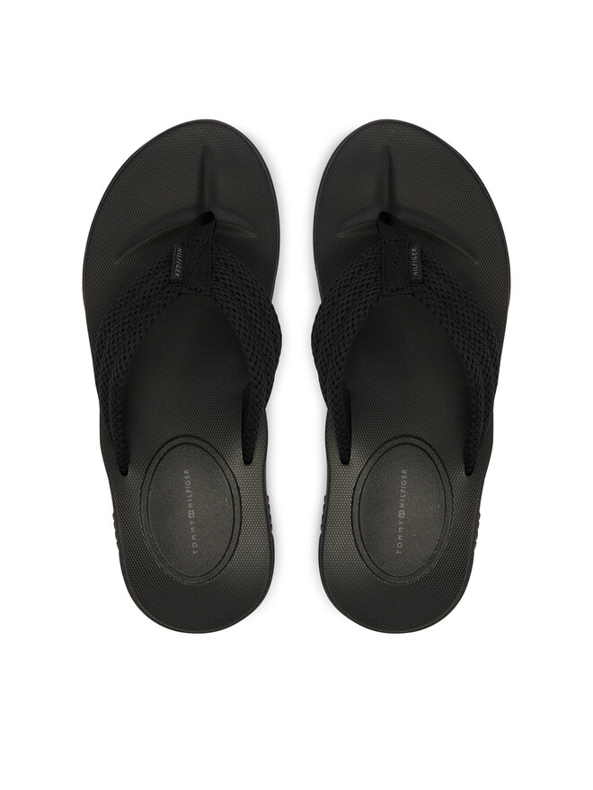 Tommy Hilfiger Zehentrenner Tommy Hilfiger Molded Padded Hilfiger B Sandal FM0FM05901 Schwarz