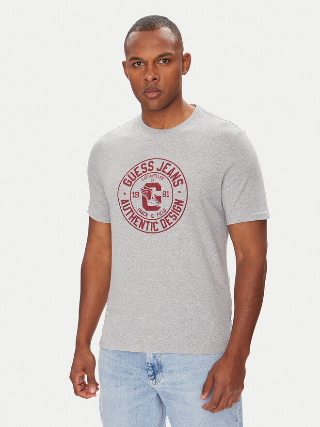 Guess Jeans Guess Jeans Marškinėliai M5YI29 K8HM0 Pilka Slim Fit