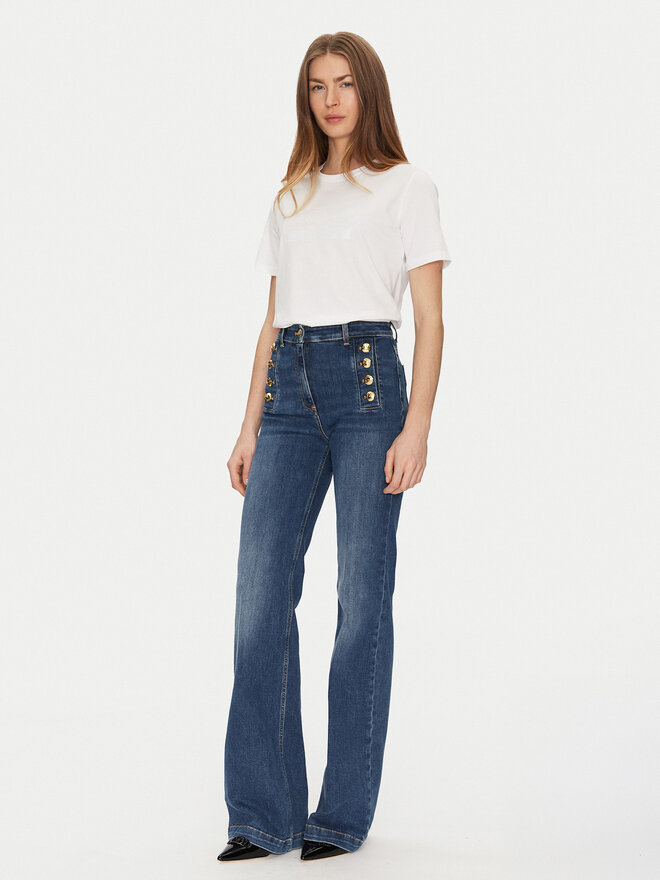 Elisabetta Franchi Elisabetta Franchi Marškinėliai MA-002-51E2-V200 Balta Regular Fit