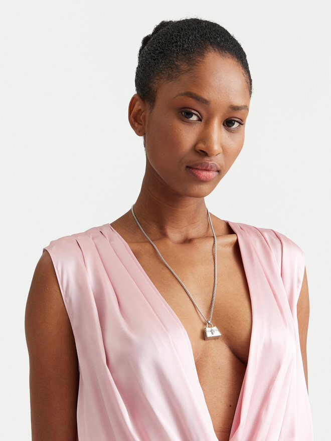 Marc Jacobs Naszyjnik Marc Jacobs The St. Marc Cuban-Link Chain Necklace 2F3JNC001J37 Srebrny