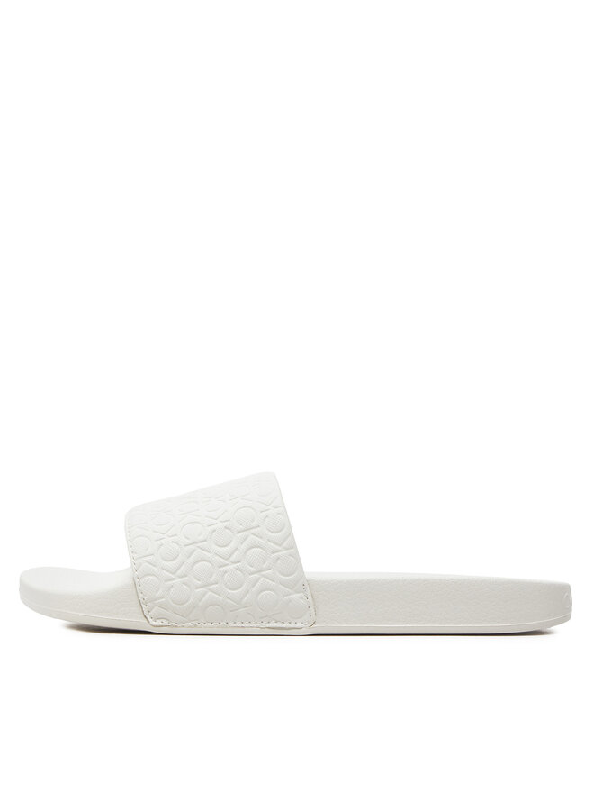 Calvin Klein Шльопанці Calvin Klein Slide Saff Mono HW0HW02106 Білий