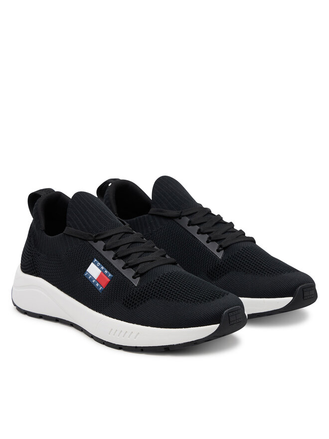 Tommy Jeans Снікерcи Tommy Jeans Runner Kntitted EM0EM01555 Чорний