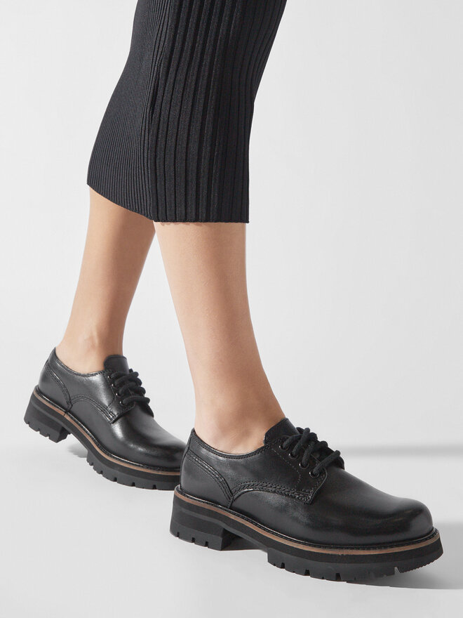 Scarpe Derby Stringate in Pelle Nera da Uomo Kerton Lace | Clarks