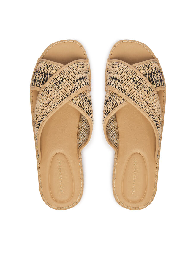 Tommy Hilfiger Pantoletten Tommy Hilfiger Raffia TH FW0FW09139 Beige