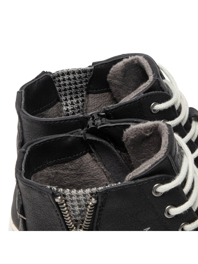 Mustang 1349-504 Stivaletto Donna – Sintetico Nero Con Cerniera Laterale E Suola Piatta