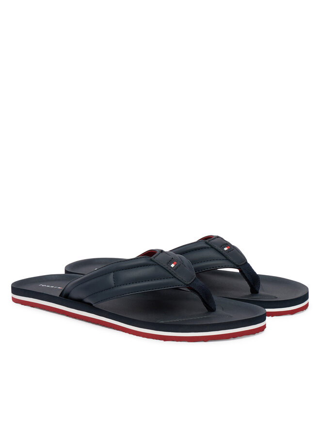 Tommy Hilfiger Zehentrenner Tommy Hilfiger Hilfiger Padded Beach Sandal FM0FM05801 Dunkelblau