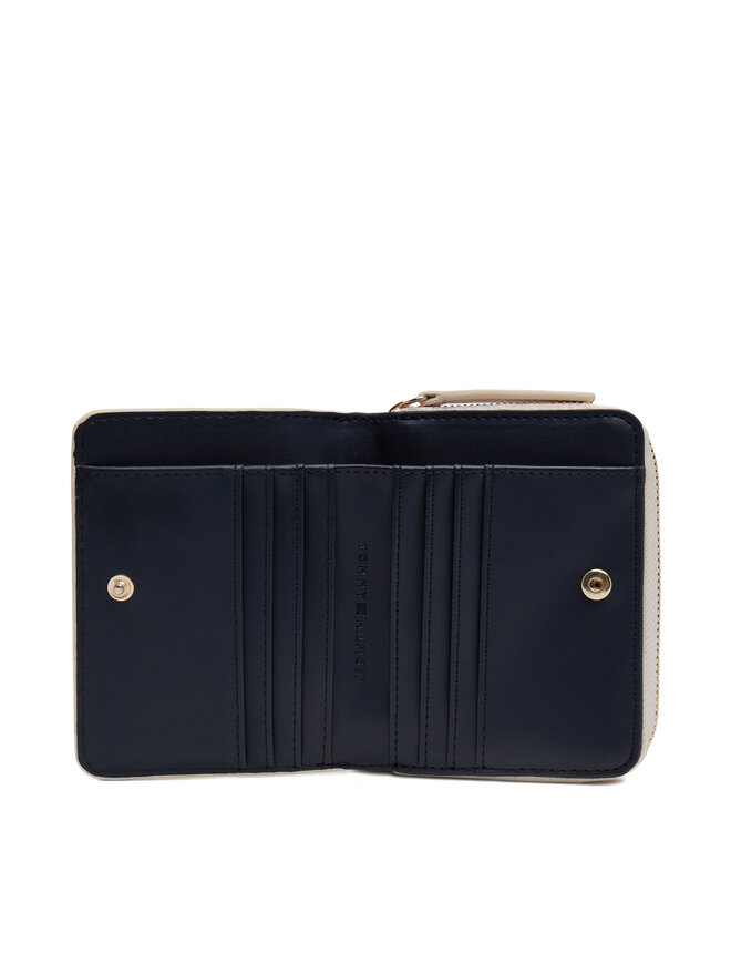 Tommy Hilfiger Portafoglio piccolo da donna Tommy Hilfiger Th Logotape Med Za AW0AW17408 Écru