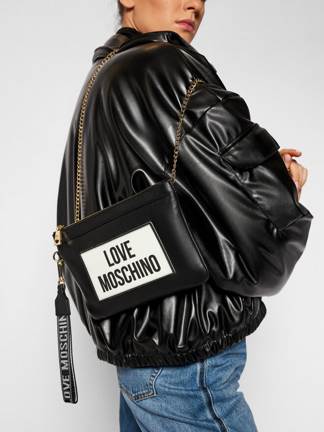 Love Moschino Damen Handtasche In Schwarz – Nylon Und PU, Mit Reißverschluss, Markenlogo, Stylisches Alltags-Täschchen