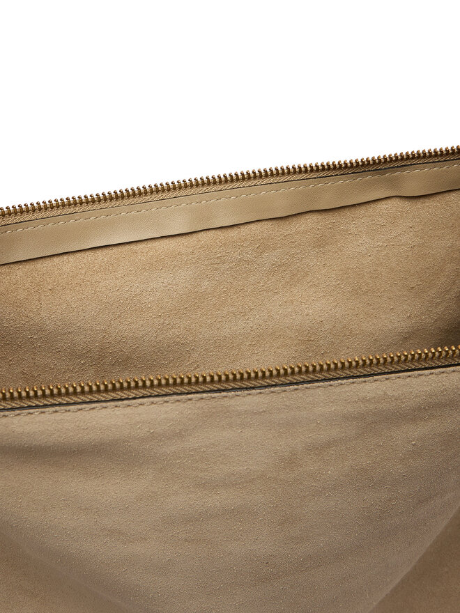 Tommy Hilfiger Handtasche Tommy Hilfiger Th Statement Leather Bag Suede AW0AW18402 Beige