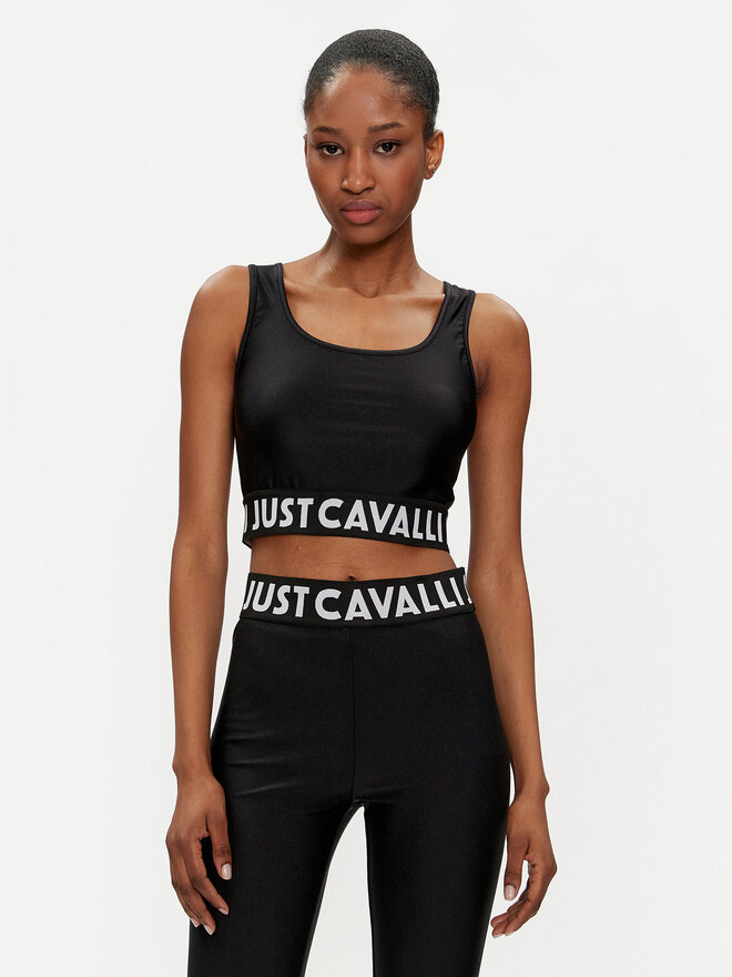 Just Cavalli Just Cavalli Τοπ 76PAM204 Μαύρο Slim Fit