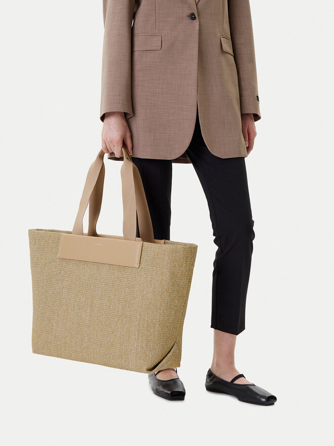 Calvin Klein Τσάντα Calvin Klein Ck Raffia Large Shopper K60K613025 Μπεζ