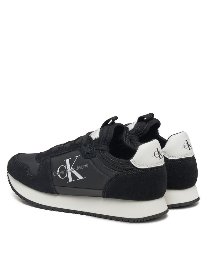 Calvin Klein Jeans Сникърси Calvin Klein Jeans Runner Sock Laceup Ny-Lth W YW0YW00840 Черен