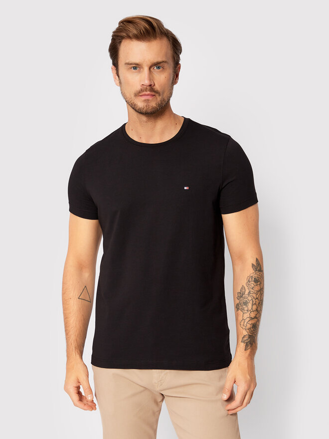 Tommy Hilfiger Tommy Hilfiger T-Shirt Core Stretch MW0MW27539 Μαύρο Slim Fit