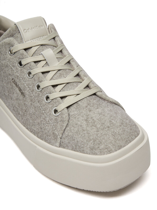 Calvin Klein Sneakers Calvin Klein Flatform Cup Lace Up W/Ml Felt HW0HW02325 Grau