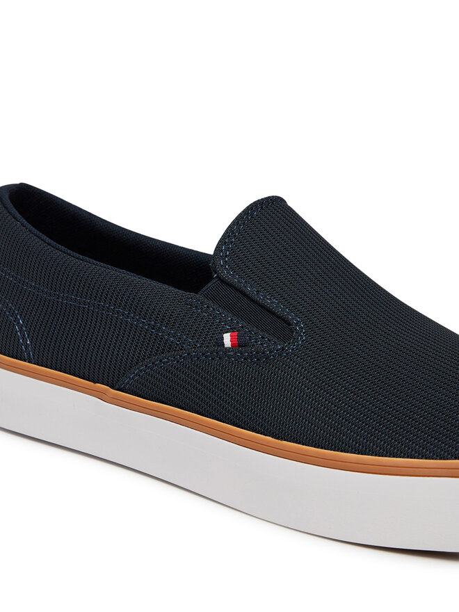Tommy Hilfiger Sneakers aus Stoff Tommy Hilfiger Th Hi Vulc Core Low Ii Slipon FM0FM05514 Dunkelblau