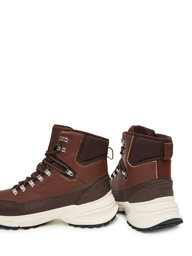 Calvin Klein Schnürschuhe Calvin Klein Hike Runner Mid Laceup Lth HM0HM02323 Braun